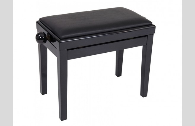 Kinsman KPB03BKPE Polished Gloss Black Adjustable Height Piano Stool - Image 1